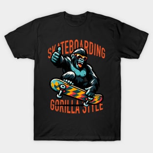 Skateboarding Gorilla Style T-Shirt